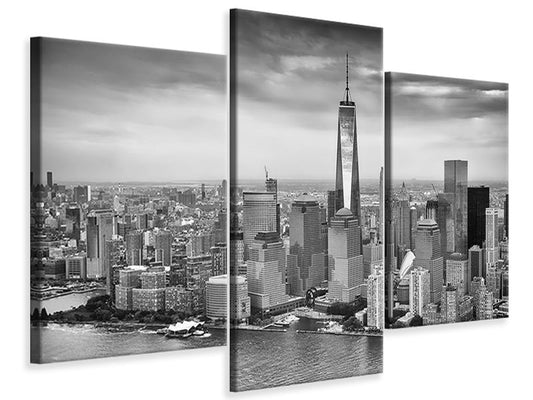 Leinwandbild 3-teilig modern Skyline Schwarzweissfotografie New York