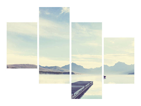 Leinwandbild 4-teilig modern Bergromantik