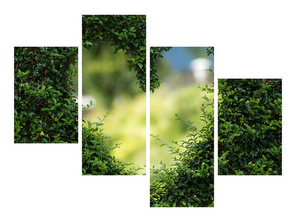 Leinwandbild 4-teilig modern Das Herz in der Hecke