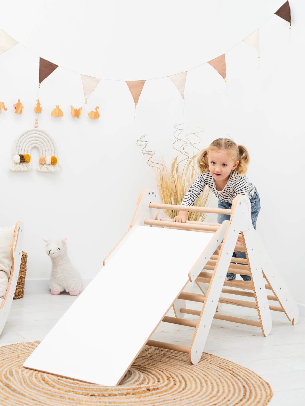 montessori wood climbing set