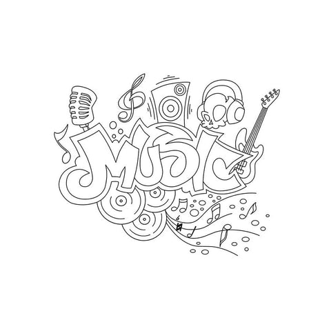 Securit® Fensterschablonen "Windoodle", Format: A2, Thema: Music, inkl. 1 Securit® Kreidestift, 3er Set