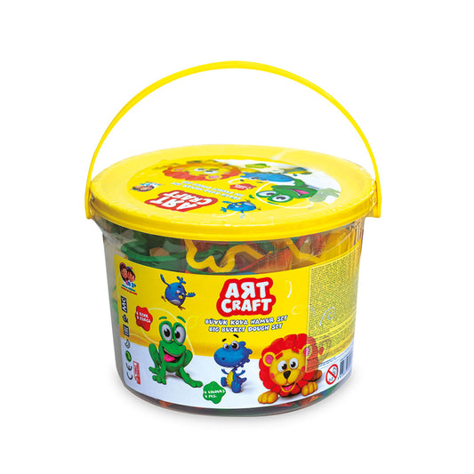 Art Craft - Big Bucket Dough Set - 18 Colorful Pieces for Creative Play