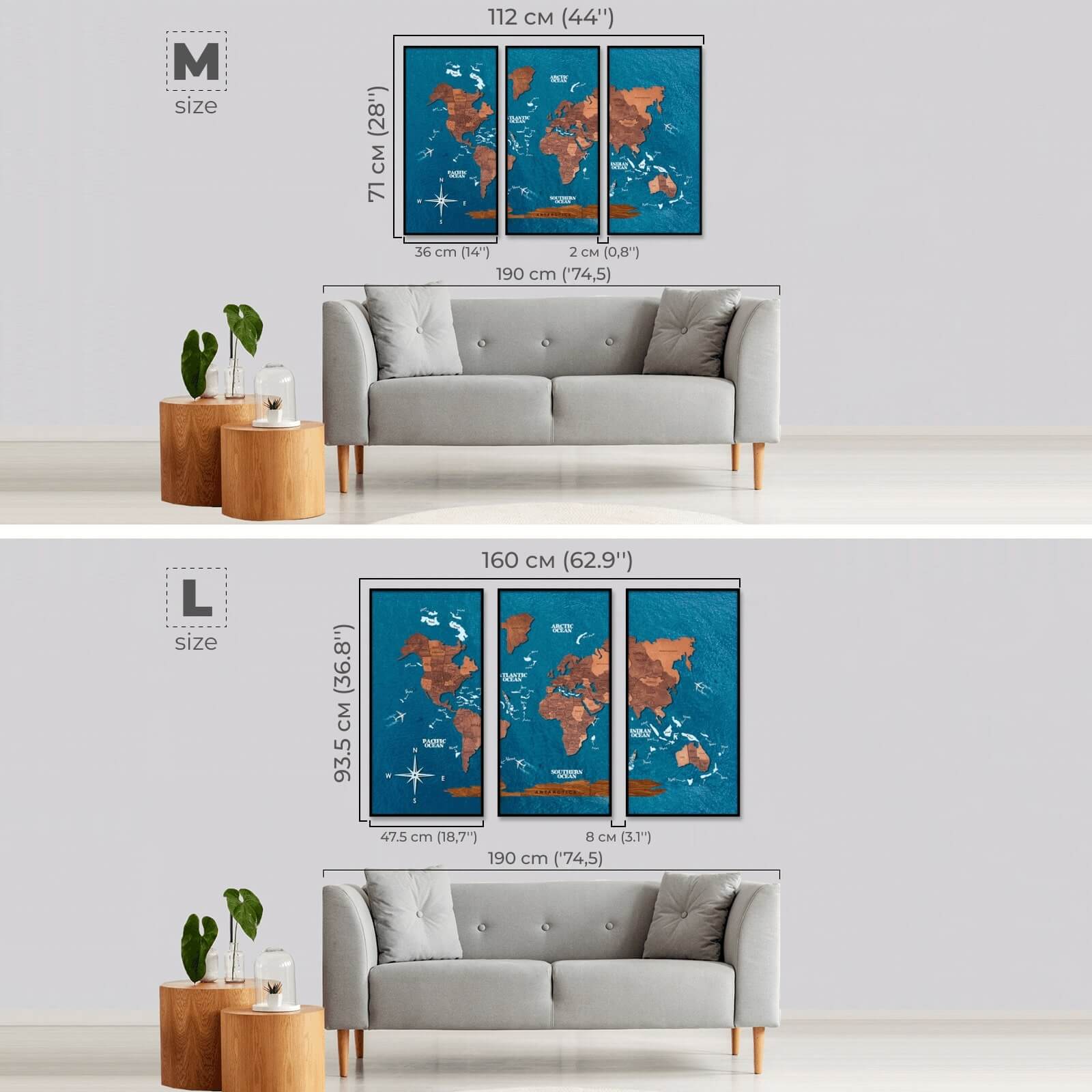 world map panel wooden