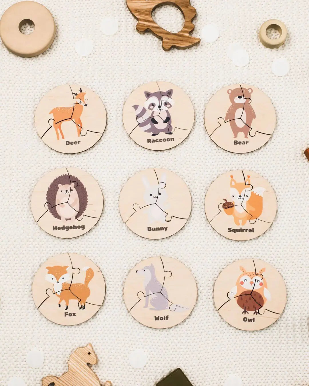 set fruits wooden 
