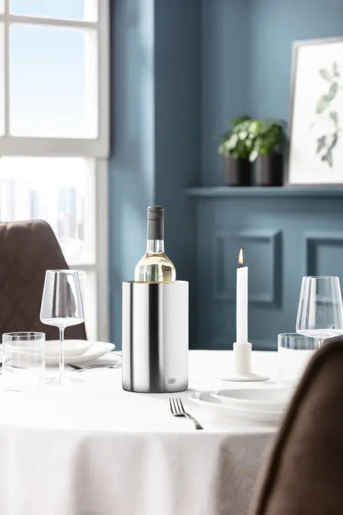 Flaschenkühler Vino stainless  steel polished
