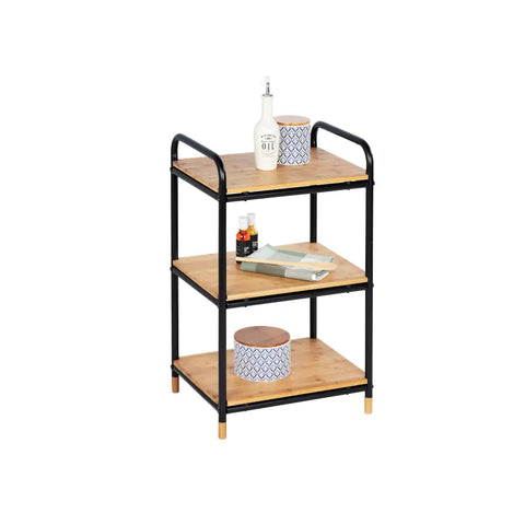 Wenko - Regal 3 Floors Loft Brown/Black - Stylish Storage Solution for Modern Living! 🪑✨