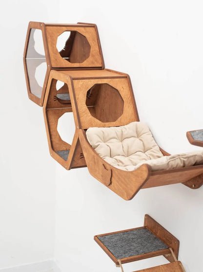 wood cat shelves