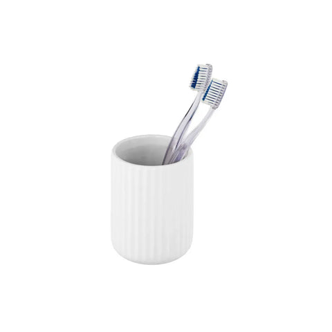 Wenko - Toothbrush Cup Belluno White - Elegant Bathroom Essential 🪥✨