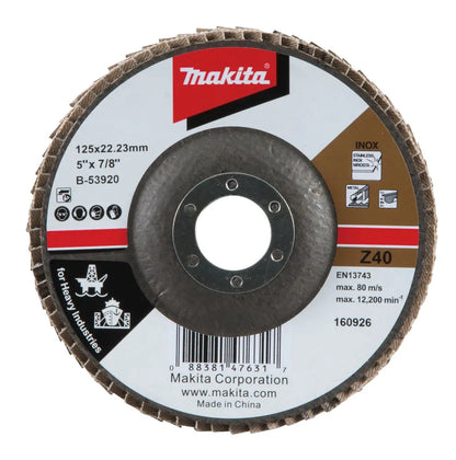 
          Fächerscheibe "Z" 125/22,23 - Korn 40
          B-53920
        