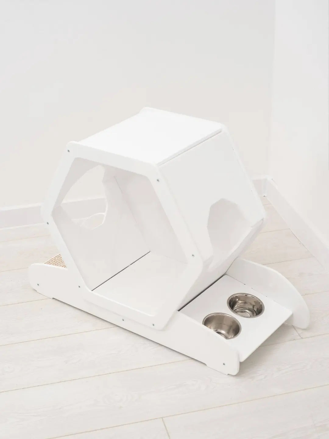 small wooden cat house