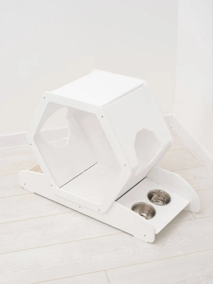 small wooden cat house