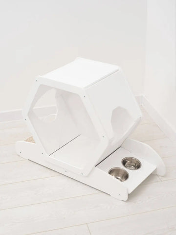 small wooden cat house