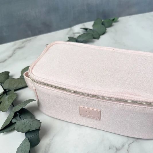 Cocooning Biocosmetics - Pink Elongated Toiletry Bag - Organize in Eco Chic Style! 🌿✈️