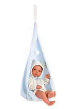 Babypuppe mit Schaukelzelt blau 35cm SV
