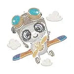 Diamond Painting Panda Flugzeug