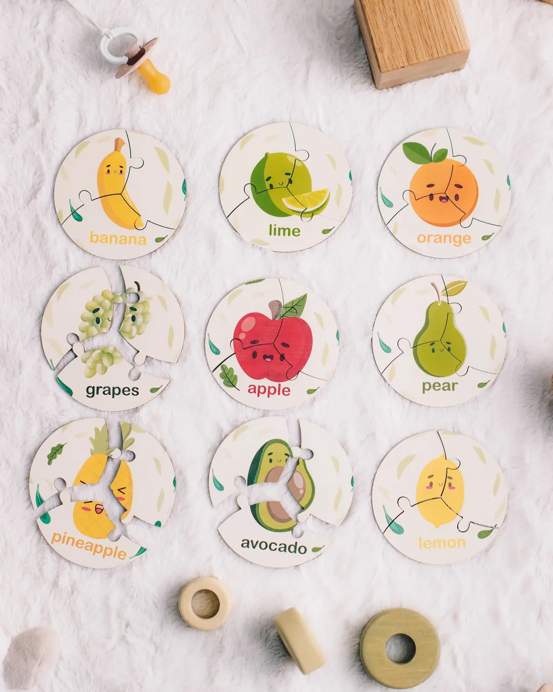  round fruits set