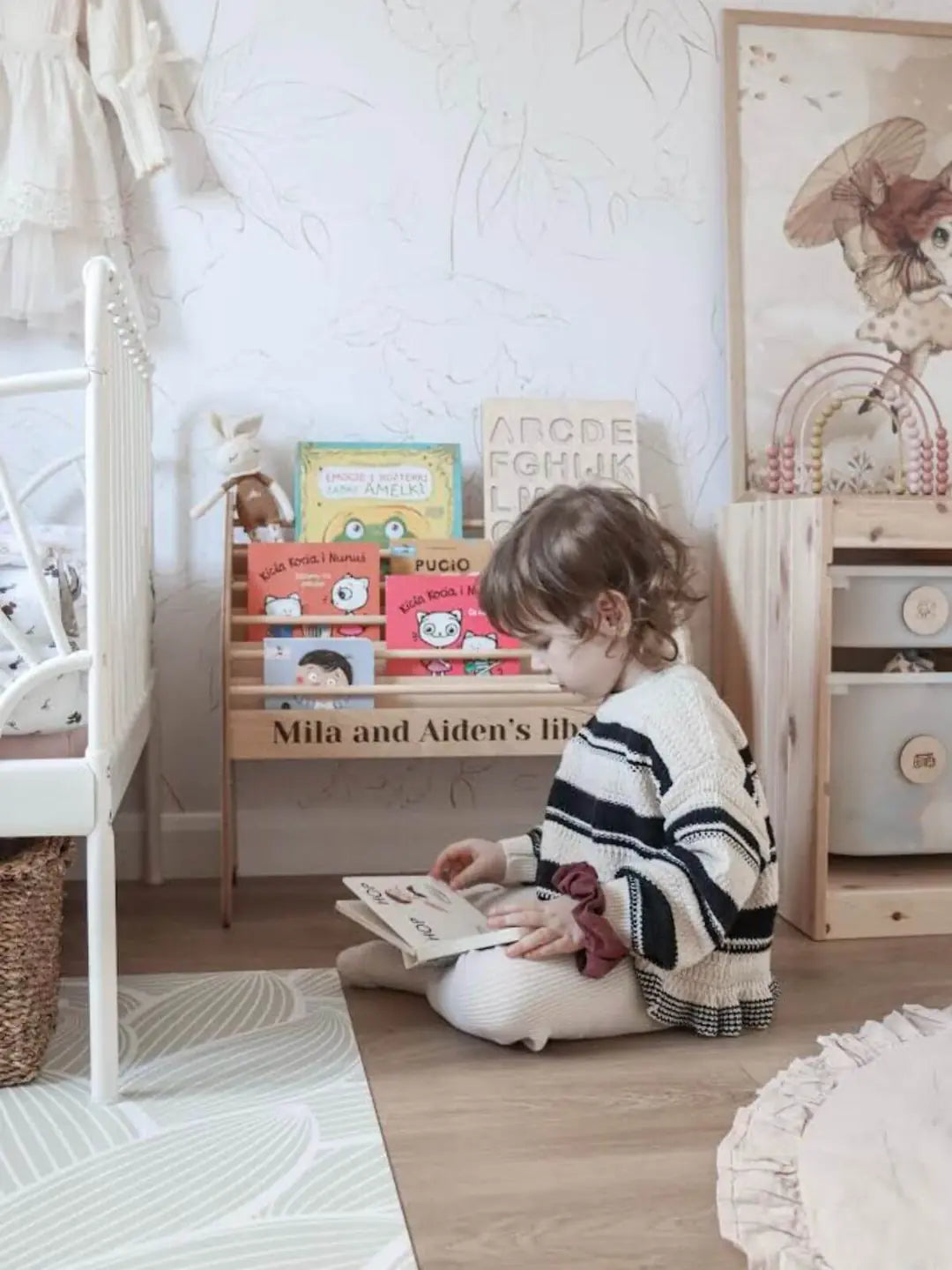 wooden bookshelf 