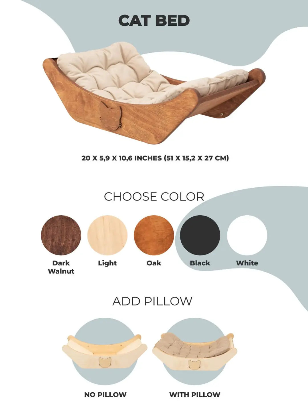 curve wall mounted cat bed