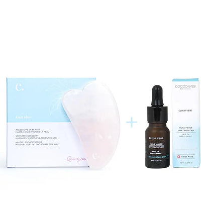 Cocooning Biokosmetik - Duo Gua Sha + Deluxe Grüner Elixier 🌸✨ Zeitlose Schönheits-Duo
