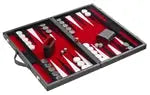 Backgammon rot - medium - Kunstleder