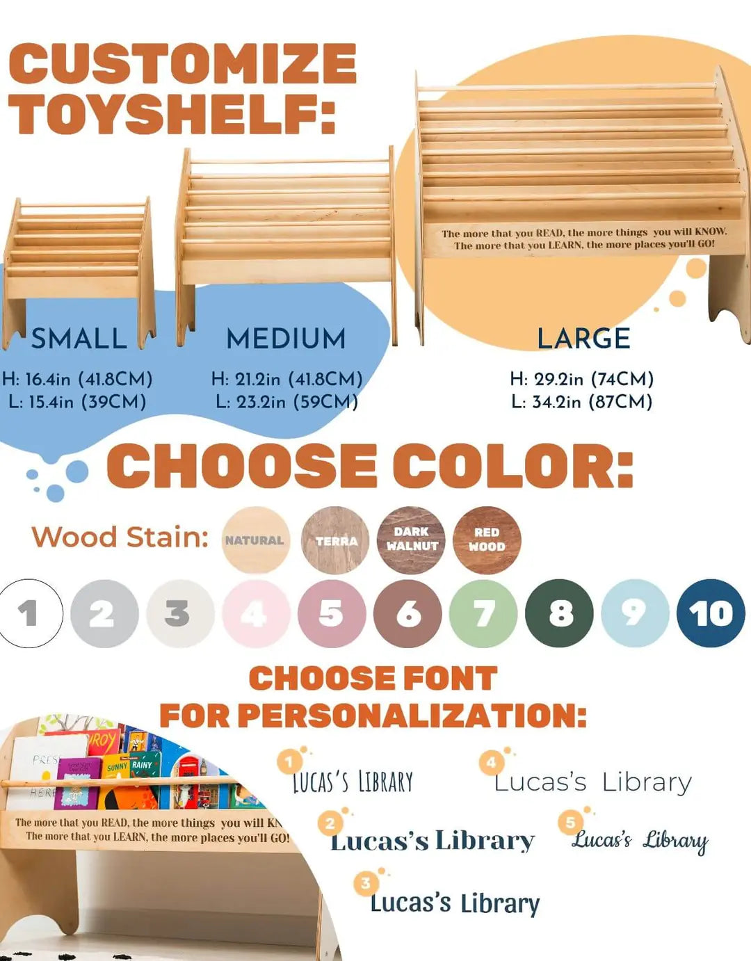 wooden shelf for book