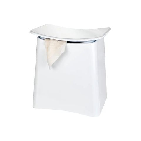 Wenko - Laundry Collector and Bath Stool Wing, White - Stylish & Functional Storage Solution! 🧺🛁