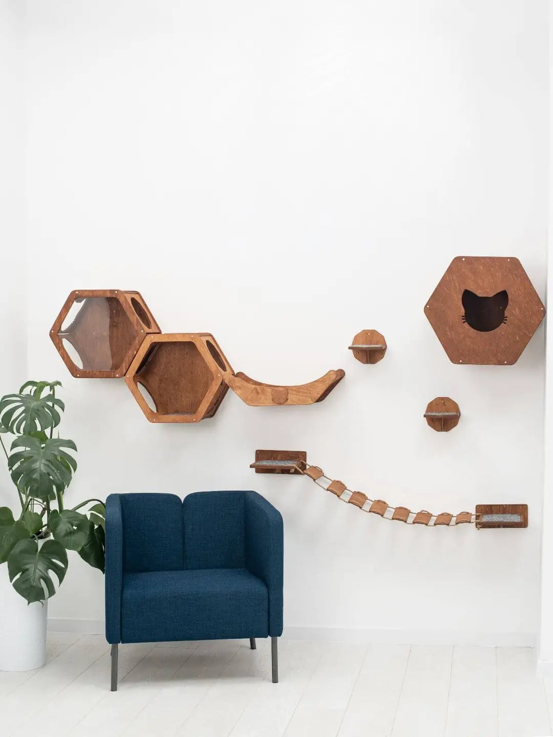 wood cat shelf