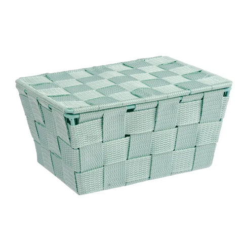 Wenko - Adria Mint Basket with Lid - Stylish Bathroom Storage 🌿🛁