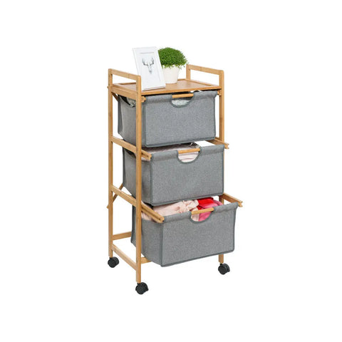 Wenko - Laundry Cart Bahari Bamboo 3 Drawers - Organize with Style! 🧺✨