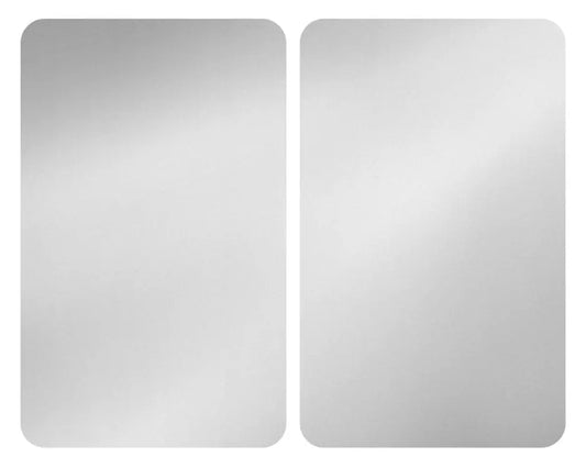 Glasabdeckplatten Universal Silber 2er