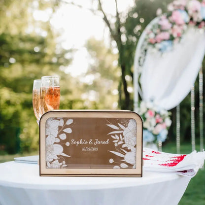 card box on wood 