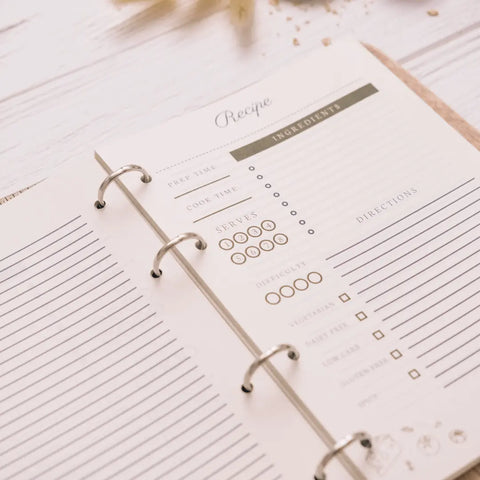 recipe paper for cook