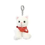 Schlüsselanhänger Katze weiss, 13cm