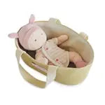 Baby & Tragetasche weiss, rose 28cm