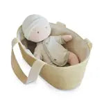 Baby & Tragetasche weiss, grau 28cm