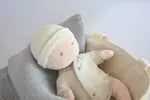 Baby & Tragetasche weiss, grau 28cm