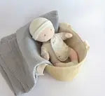 Baby & Tragetasche weiss, grau 28cm