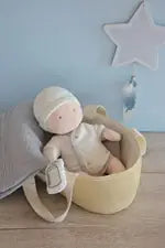 Baby & Tragetasche weiss, grau 28cm