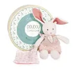 Bio Hase mit Schmusetuch, rosa 22cm