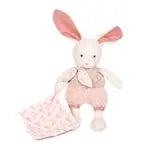 Bio Hase mit Schmusetuch, rosa 22cm