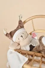 Schlenker-Bär mit Schmusetuch Tag&Nacht, taupe 35cm