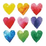 Diamond Painting Herzen Regenbogen