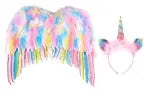Set Flügel und Haarschmuck Einhorn