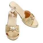 Pantolette mit Absatz Ellina, Gold metallic, Gr. 27/28