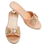 Pantolette mit Absatz Clarisse, rosa metallic, Gr. 30/31