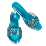 Pantolette mit Absatz, Annelle, blaumetallic, Gr. 27/28