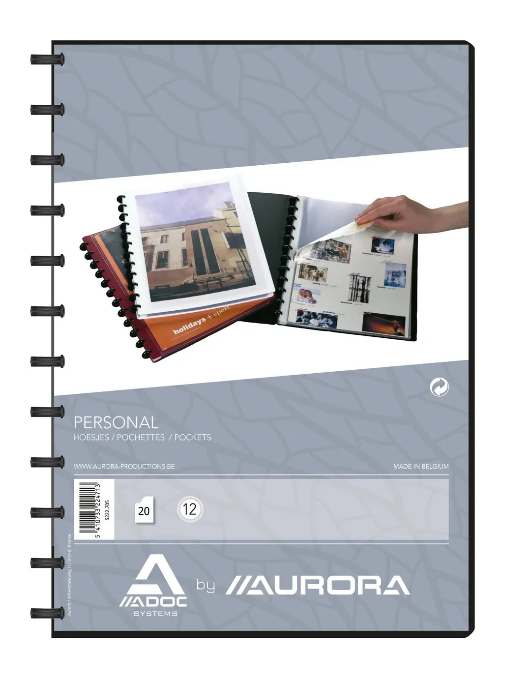ADOC Sichtbuch Personal A4 5222.705 schwarz mit Fenster 20 Taschen