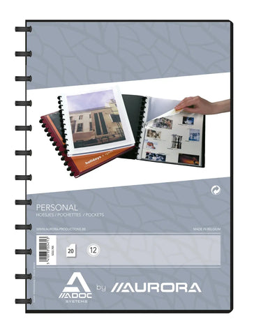 ADOC Sichtbuch Personal A4 5222.705 schwarz mit Fenster 20 Taschen