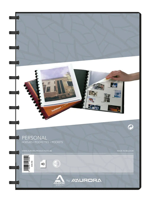 ADOC Sichtbuch Personal A4 5242.705 schwarz mit Fenster 40 Taschen