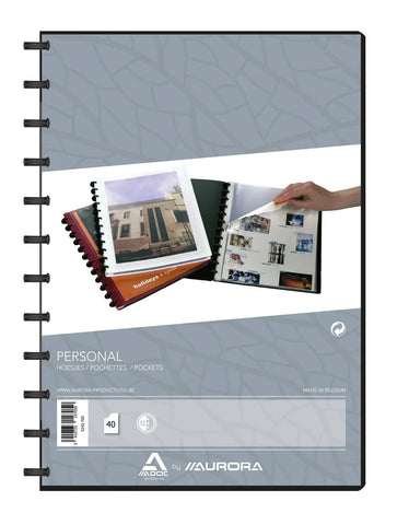 ADOC Sichtbuch Personal A4 5242.705 schwarz mit Fenster 40 Taschen